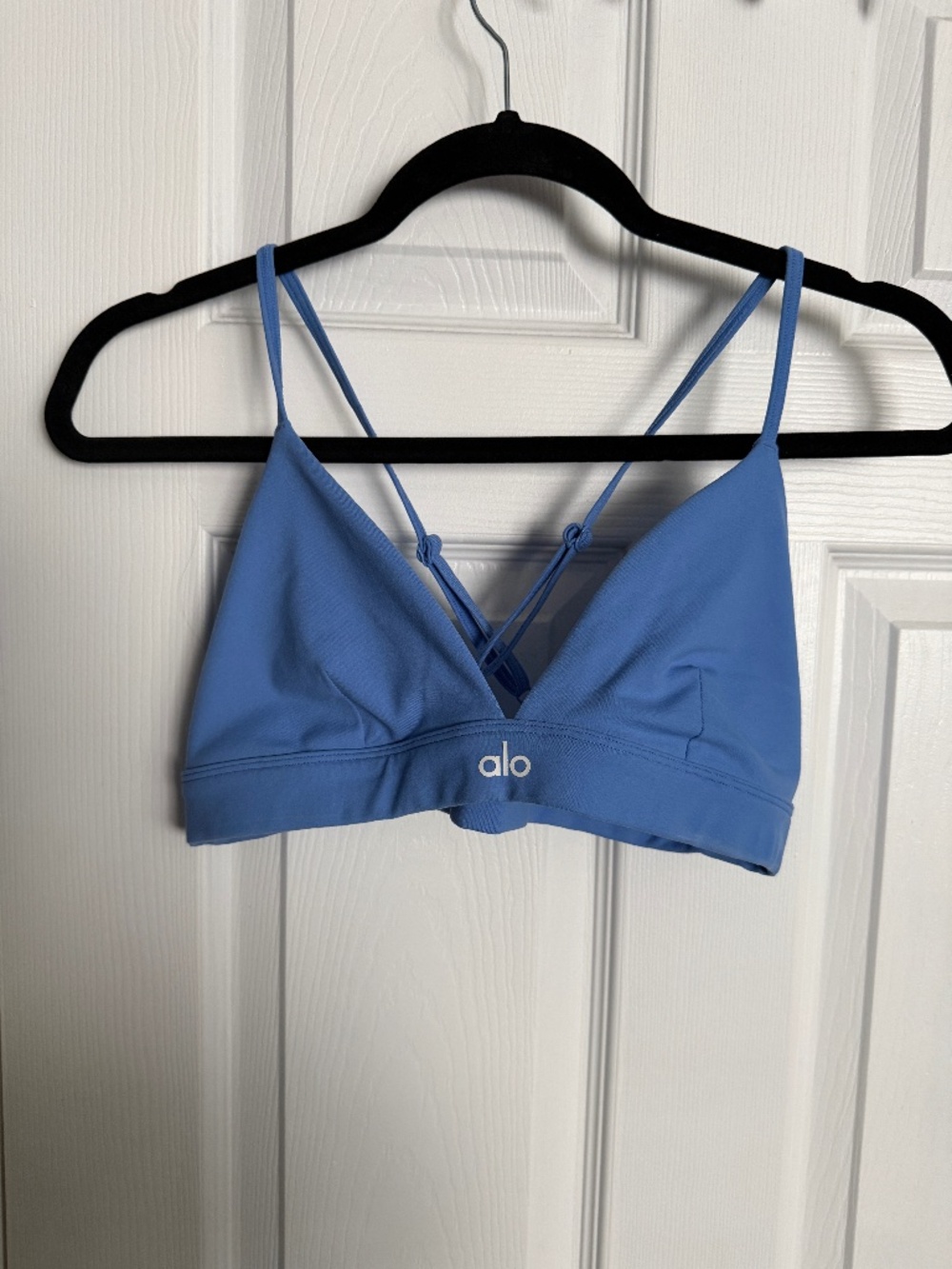 Alo Yoga Blue Triangle Bra Sports Bra Strappy Back